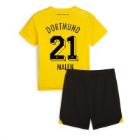 Camisa de time de futebol Borussia Dortmund Donyell Malen #21 Replicas 1º Equipamento Infantil 2023-24 Manga Curta (+ Calças curtas)
